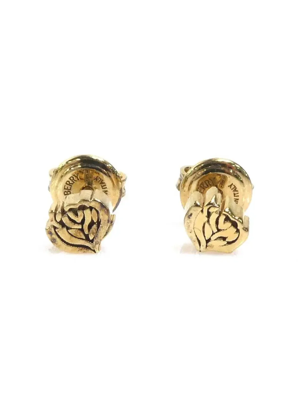 Auth Burberry Pierce Earrings Gold #302615B17B